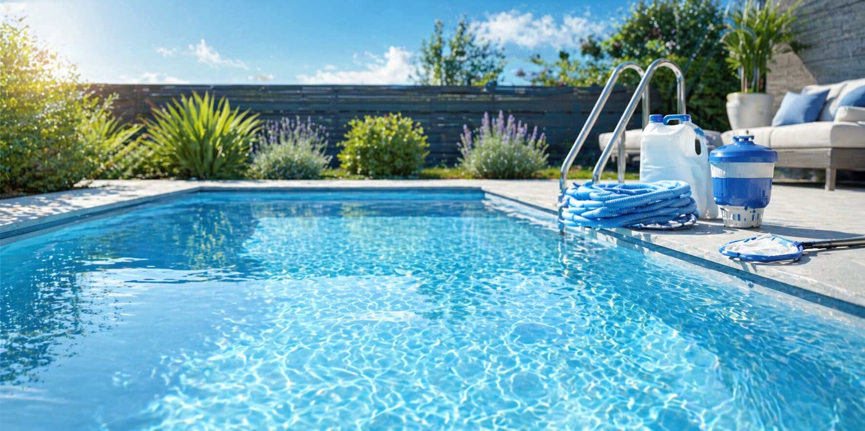 Piscina cristalina con servicio de mantenimiento profesional en Tenerife